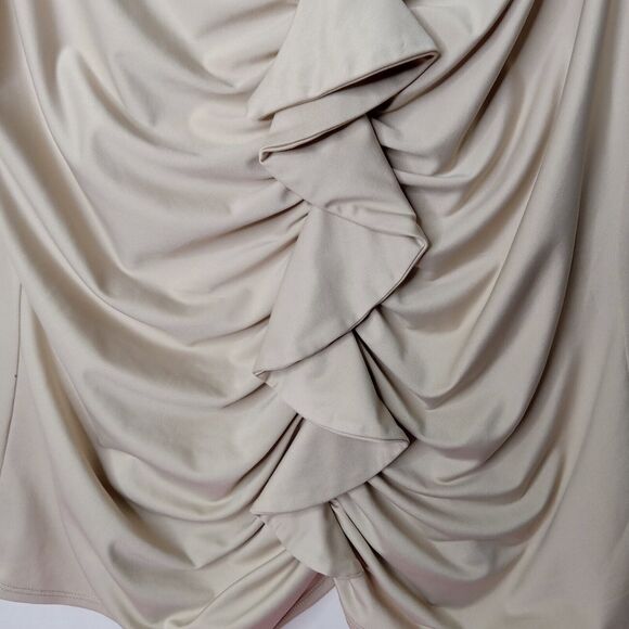 New Directions Top sleeveless light brown ruffle front Womens size Large - Picture 3 of 8